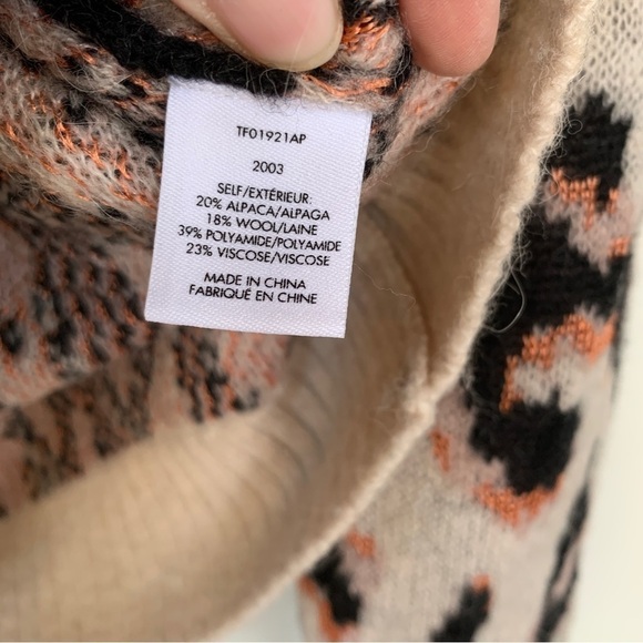 Derek Lam 10 Crosby Alpaca Wool Blend Leopard Print Sweater Size XS - Picture 3 of 6